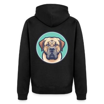 Spanish Mastiff Dog Breed Cartoon Kawaii Clipart - Unisex Premium Organic Zip Hoodie - black - Back - Nico (187cm)