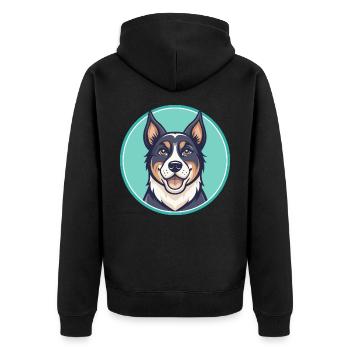 Strellufstover Hunderasse Cartoon Kawaii Clipart - Unisex Premium Bio Zip Hoodie - Schwarz - Hinten - Nico (187cm)