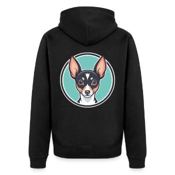 Jouet Fox Terrier Chien Race Dessin animé Kawaii Clipart - Veste à capuche bio Premium Unisexe - noir - Dos - Nico (187cm)