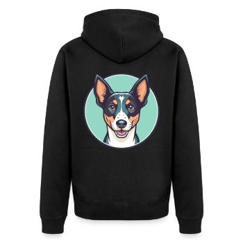 Treeing Feist Dog Breed Cartoon Kawaii Clipart Pet - Unisex Premium Organic Zip Hoodie - black - Back - Nico (187cm)