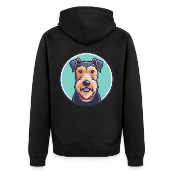 Welsh Terrier Chien Race Dessin animé Kawaii Clipart Animal de compagnie - Veste à capuche bio Premium Unisexe - noir - Dos - Nico (187cm)