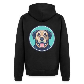 Tosa Hunderasse Cartoon Kawaii Clipart Illustration - Unisex Premium Bio Zip Hoodie - Schwarz - Hinten - Nico (187cm)