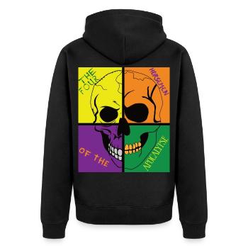 Skull of the Apocalypse - Unisex Premium Organic Zip Hoodie - black - Back - Nico (187cm)