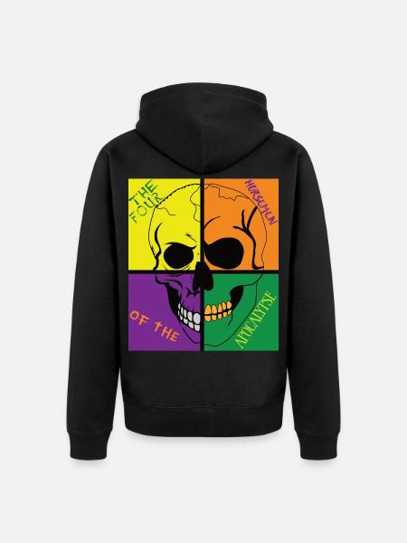 Skull of the Apocalypse - Unisex Premium Organic Zip Hoodie - black