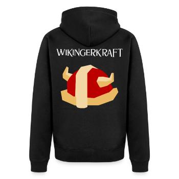 Wikingerkraft - Unisex Premium Bio Zip Hoodie - Schwarz - Hinten - Nico (187cm)