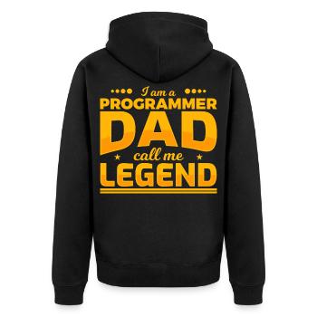 Programmierer Vater - Unisex Premium Bio Zip Hoodie - Schwarz - Hinten - Nico (187cm)