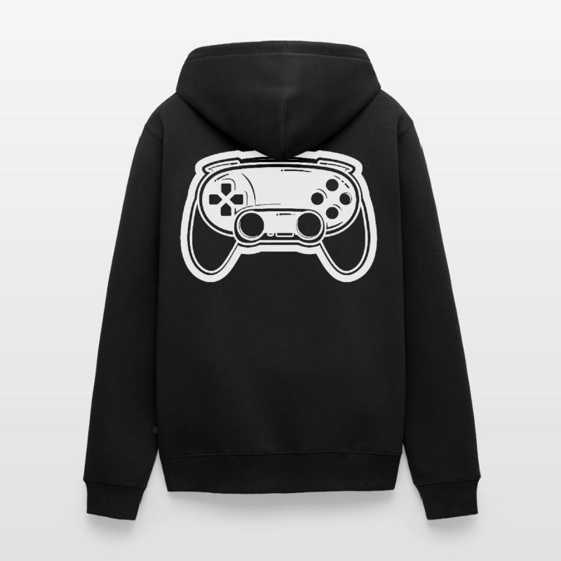 Dessin de manette de jeu vidéo Veste à capuche bio Premium Unisexe