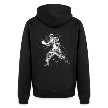 Dessin de kickboxing - Veste à capuche bio Premium Unisexe - noir - Dos - Nico (187cm)