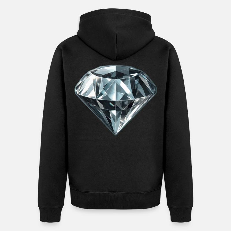 Pierre précieuse de diamant - Veste à capuche bio Premium Unisexe - noir