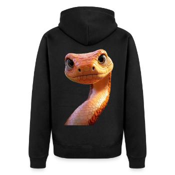 Schlange Python Kobra Mamba Klapperschlange Snake - Unisex Premium Bio Zip Hoodie - Schwarz - Hinten - Nico (187cm)