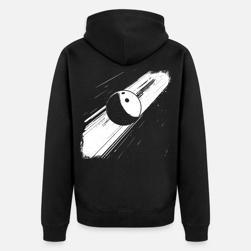 Bowlingkugel - Unisex Premium Bio Zip Hoodie - Schwarz