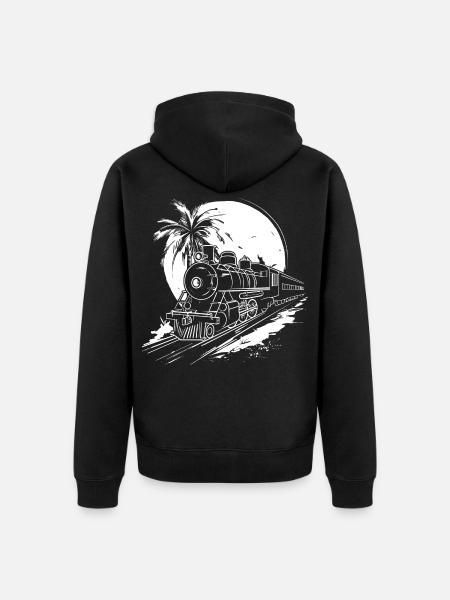 Railway Graphic - Unisex Premium Organic Zip Hoodie - black