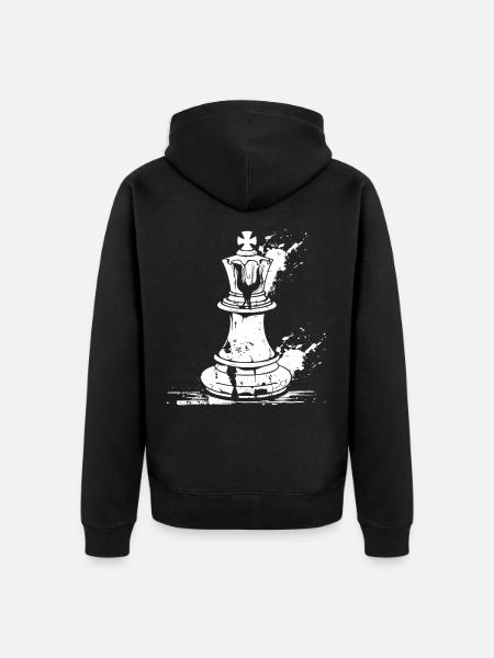 Chess piece sketch - Unisex Premium Organic Zip Hoodie - black