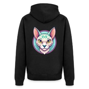 Singapura Chat Race Dessin Animé Kawaii Animal Pet - Veste à capuche bio Premium Unisexe - noir - Dos - Nico (187cm)