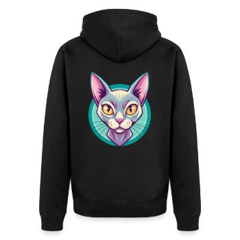 Bombay Chat Race Dessin Animé Kawaii Animal Pet - Veste à capuche bio Premium Unisexe - noir - Dos - Nico (187cm)