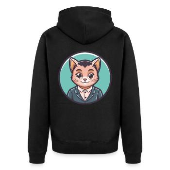 Bambino Chat Race Dessin Animé Kawaii Animal Pet - Veste à capuche bio Premium Unisexe - noir - Dos - Nico (187cm)