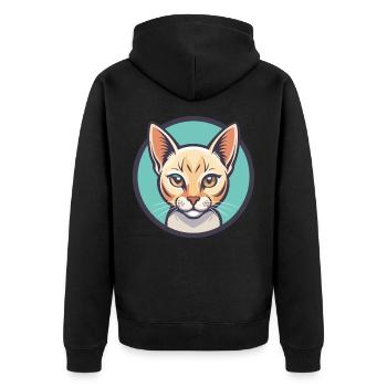 Burmilla Chat Race Dessin Animé Kawaii Animal Pet - Veste à capuche bio Premium Unisexe - noir - Dos - Nico (187cm)