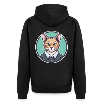 Australische Nebelkatzenrasse Cartoon Kawaii Tier - Unisex Premium Bio Zip Hoodie - Schwarz - Hinten - Nico (187cm)