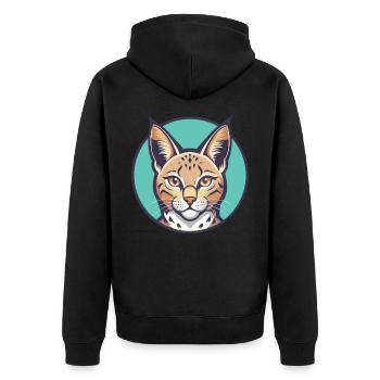Chat pailleté de Californie Race Dessin animé Kawaii Pet - Veste à capuche bio Premium Unisexe - noir - Dos - Nico (187cm)