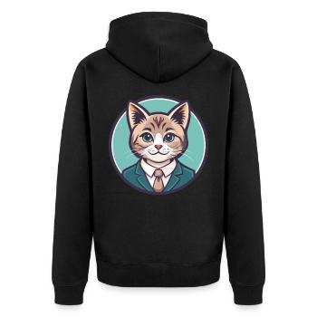 Chantilly Tiffany Chat Race Dessin animé Kawaii Animal - Veste à capuche bio Premium Unisexe - noir - Dos - Nico (187cm)