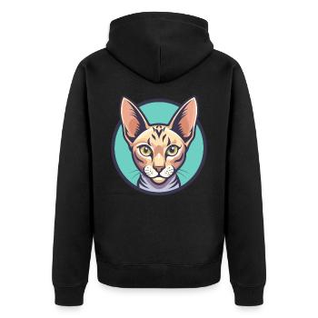 Égyptien Mau Chat Race Dessin Animé Kawaii Animal Pet - Veste à capuche bio Premium Unisexe - noir - Dos - Nico (187cm)