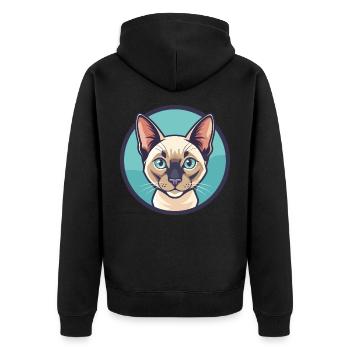 Chat tonkinois race dessin animé Kawaii animal de compagnie - Veste à capuche bio Premium Unisexe - noir - Dos - Nico (187cm)