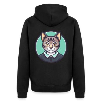 Chypre Chat Race Dessin Animé Kawaii Animal Animal Pet - Veste à capuche bio Premium Unisexe - noir - Dos - Nico (187cm)