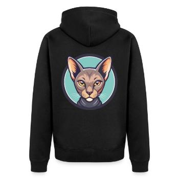 Korat Chat Race Dessin Animé Kawaii Animal Pet - Veste à capuche bio Premium Unisexe - noir - Dos - Nico (187cm)