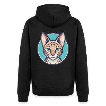 Savannah Chat Race Dessin Animé Kawaii Animal Pet - Veste à capuche bio Premium Unisexe - noir - Dos - Nico (187cm)