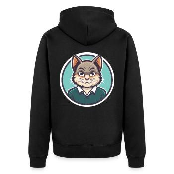 Raas Cat Breed Cartoon Kawaii Animal Pet - Unisex Premium Organic Zip Hoodie - black - Back - Nico (187cm)
