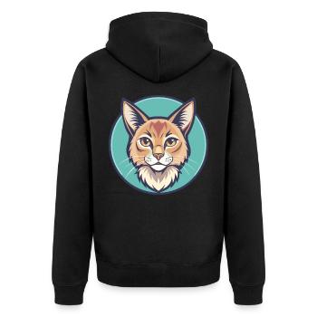 Chat Somali Race Dessin animé Kawaii Animal Pet - Veste à capuche bio Premium Unisexe - noir - Dos - Nico (187cm)