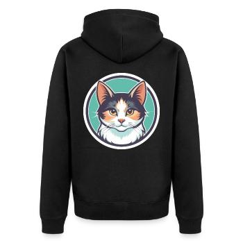 Turc Van Chat Race Dessin Animé Kawaii Animal Pet - Veste à capuche bio Premium Unisexe - noir - Dos - Nico (187cm)
