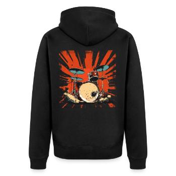 Batterie rétro graphique - Veste à capuche bio Premium Unisexe - noir - Dos - Nico (187cm)
