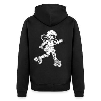 patin à roulettes fille dessin animé - Veste à capuche bio Premium Unisexe - noir - Dos - Nico (187cm)