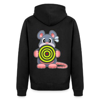 Cible de fléchettes de souris - Veste à capuche bio Premium Unisexe - noir - Dos - Nico (187cm)