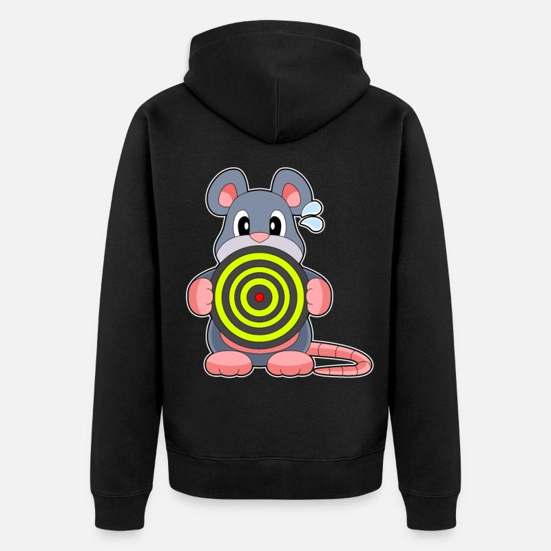 Maus Dart Dartpfeil - Unisex Premium Bio Zip Hoodie - Schwarz
