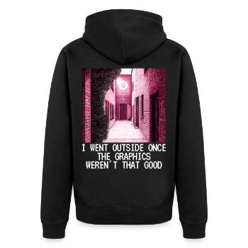 Funny Pixel Art Pixel Graphic Sarcasm Gift - Unisex Premium Organic Zip Hoodie - black - Back - Nico (187cm)