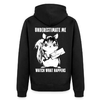 Crazy Squirrel Anime Kawaii Cadeau - Veste à capuche bio Premium Unisexe - noir - Dos - Nico (187cm)