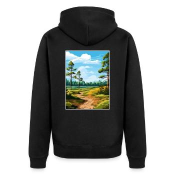 Cannock Chase Aonb Affiche de voyage Souvenir Peinture WP - Veste à capuche bio Premium Unisexe - noir - Dos - Nico (187cm)