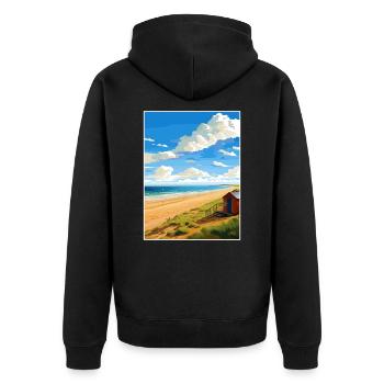 Norfolk Coast Aonb Affiche de voyage Souvenir Paint WP - Veste à capuche bio Premium Unisexe - noir - Dos - Nico (187cm)