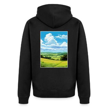 Cranborne Chase Aonb Affiche de voyage Souvenir WPA - Veste à capuche bio Premium Unisexe - noir - Dos - Nico (187cm)