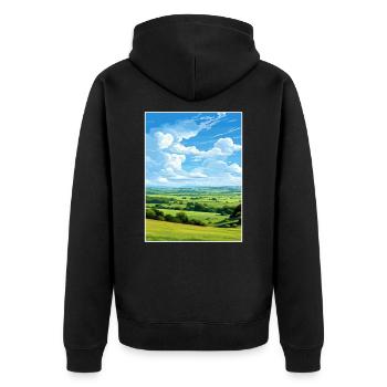 Cranborne Chase Aonb Affiche de voyage Souvenir WPA - Veste à capuche bio Premium Unisexe - noir - Dos - Nico (187cm)