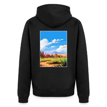 Taroudant Maroc Affiche de voyage Peinture Souvenir WPA - Veste à capuche bio Premium Unisexe - noir - Dos - Nico (187cm)