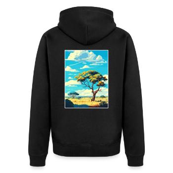 Affiche de voyage du parc national Kruger en Afrique du Sud - Veste à capuche bio Premium Unisexe - noir - Dos - Nico (187cm)