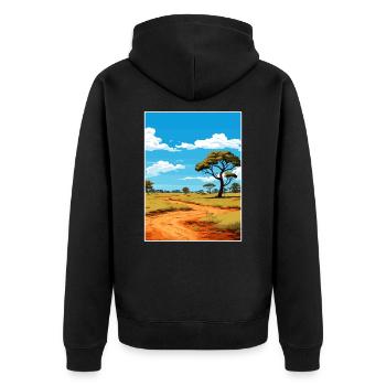 Affiche de voyage du parc national Kruger en Afrique du Sud - Veste à capuche bio Premium Unisexe - noir - Dos - Nico (187cm)