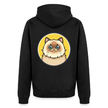 Colorpoint Chat Persan Race Dessin animé Kawaii Animal - Veste à capuche bio Premium Unisexe - noir - Dos - Nico (187cm)