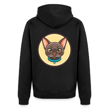 Bombay Chat Race Dessin animé Kawaii Animal Pet - Veste à capuche bio Premium Unisexe - noir - Dos - Nico (187cm)