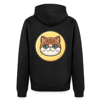 Exotic Shorthair Cat Breed Cartoon Kawaii Animal - Unisex Premium Organic Zip Hoodie - black - Back - Nico (187cm)
