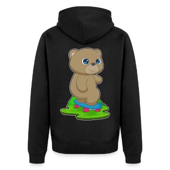 Ours Skater Planche à roulettes - Veste à capuche bio Premium Unisexe - noir - Dos - Nico (187cm)