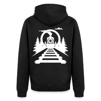 Chemin de fer - Veste à capuche bio Premium Unisexe - noir - Dos - Nico (187cm)